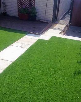 artificial grass with stone path